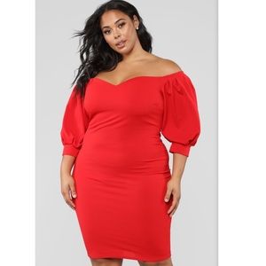 Midi Red Sweetheart Dress